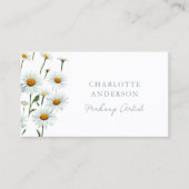 Modern Elegant Wit Daisy Bloemen Trendy Business Visitekaartje (Voorkant)