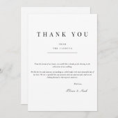 Modern & Elegant Wit Dank u Kaart (Voorkant / Achterkant)