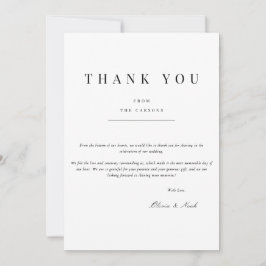 Modern & Elegant Wit Dank u Kaart