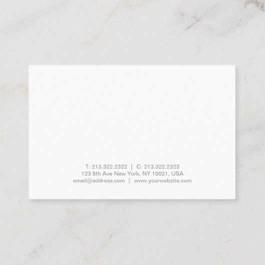 Modern Elegant Wit Eenvoudig Gewoon Professioneel Visitekaartje (Achterkant)