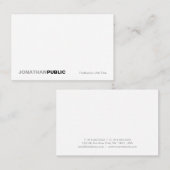 Modern Elegant Wit Eenvoudig Gewoon Professioneel Visitekaartje (Voorkant / Achterkant)