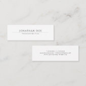 Modern Elegant Wit Eenvoudig Ontwerp Trendy Sjablo Mini Visitekaartje (Voorkant / Achterkant)