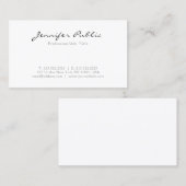 Modern Elegant Wit Eenvoudige Sjabloon Minimalist Visitekaartje (Voorkant / Achterkant)