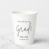 Modern Elegant Wit Gefeliciteerd Afstuderen Papieren Bekers (Voorkant)