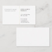 Modern Elegant Wit Goud Eenvoudig Bedrijf Vlak Visitekaartje (Voorkant / Achterkant)