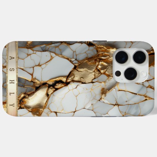 Modern Elegant Wit Goud Marmer Case-Mate iPhone Case (Achterkant (horizontaal))