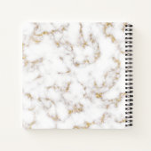 Modern Elegant Wit Goud Marmeren Naam - Notitieboe Notitieboek (Achterkant)