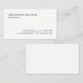 Modern elegant wit goud met hoge kwaliteit Eenvoud Visitekaartje (Voorkant / Achterkant)