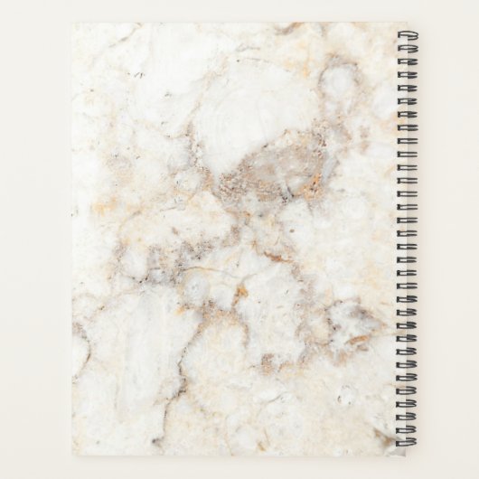Modern elegant wit goudmarmer persoonlijk patroon planner (Achterkant)