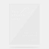 Modern Elegant Wit Huwelijk Acryl Welkom Teken Acryl Bord (Voorkant)