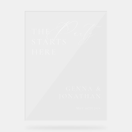 Modern Elegant Wit Huwelijk Acryl Welkom Teken Acryl Bord (Voorkant)