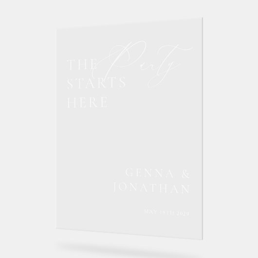 Modern Elegant Wit Huwelijk Acryl Welkom Teken Acryl Bord (Hoek)