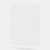 Modern Elegant Wit Huwelijk Acryl Welkom Teken Bord (Hoek)