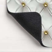 Modern Elegant Wit Leer Tufted Gold Muismat (Hoek)