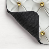 Modern Elegant Wit Leer Tufted Gold Muismat (Hoek)