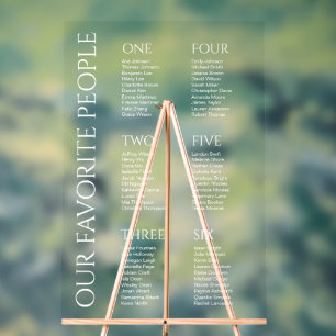 Modern Elegant Wit Lettertype Bruiloft Zittingkaar Acryl Bord