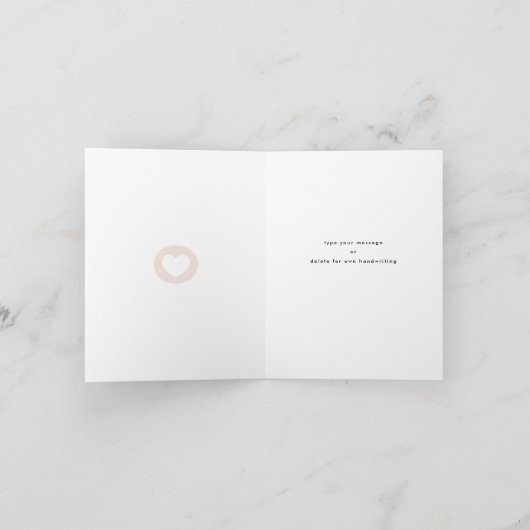 Modern Elegant Wit Licht Roze Hart Moederdag Kaart (Binnen)