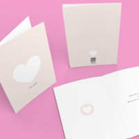 Modern Elegant Wit Licht Roze Hart Moederdag