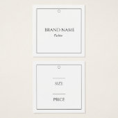 Modern Elegant Wit Prijs Label Vierkante Visitekaartjes (Voorkant /achterkant)