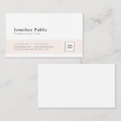 Modern Elegant Wit Slank Design Voeg je Logo toe Visitekaartje (Voorkant / Achterkant)