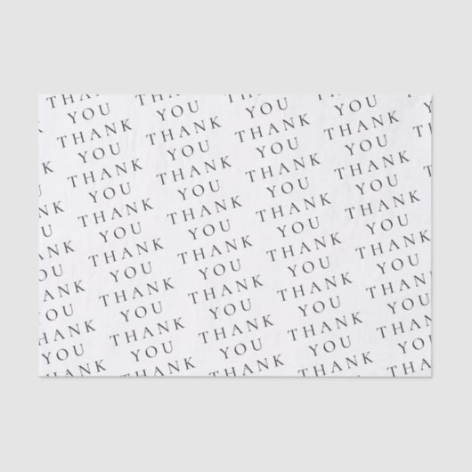 Modern Elegant Wit Zwart Bedankt Aangepast  Tissuepapier (Voorkant)