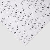 Modern Elegant Wit Zwart Dank u Custom Tissuepapier (Detail)