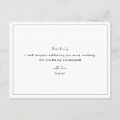 Modern Elegant wordt je mijn bruidsmeisje foto Uitnodiging Briefkaart (Achterkant)