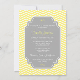 Modern Elegant Yellow Chevron Vrijgezellenfeest Kaart