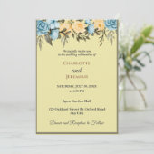 Modern Elegant Yellow Floral Greenery Wedding Kaart (Staand voorkant)
