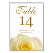 Modern Elegant Yellow Rose Floral Wedding Kaart (Voorkant)