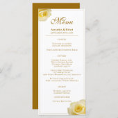 Modern Elegant Yellow Rose Floral Wedding Menu (Voorkant / Achterkant)
