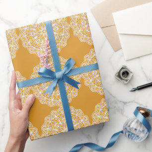 Modern Elegant Yellow White Holiday Party   Cadeaupapier