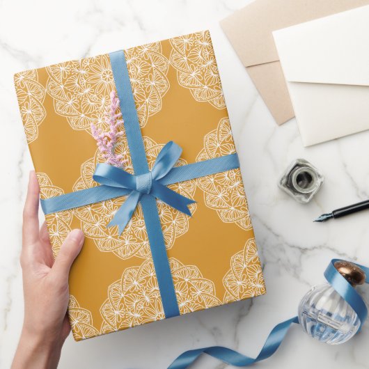 Modern Elegant Yellow White Holiday Party   Cadeaupapier (Geschenken)