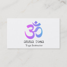 *~* Modern Elegant Yoga Instructor Om Aum Symbol Visitekaartje