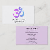 *~* Modern Elegant Yoga Instructor Om Aum Symbol Visitekaartje (Voorkant / Achterkant)
