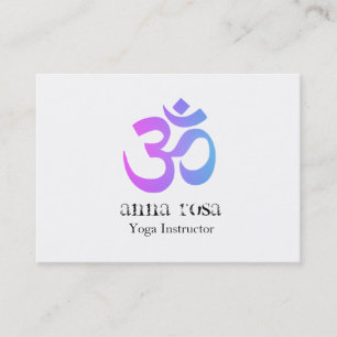 *~* Modern Elegant Yoga Instructor Om Aum Symbol Visitekaartje