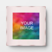 Modern Elegant Your Photo or Logo Rose Gold Easel Fotoplaat (Voorkant)