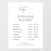 Modern Elegant Zakelijk Logo Witte Openingstijden Raamsticker (Vel)