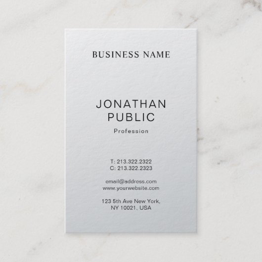 Modern elegant, zilver design vlakbij rendy visitekaartje (Voorkant)