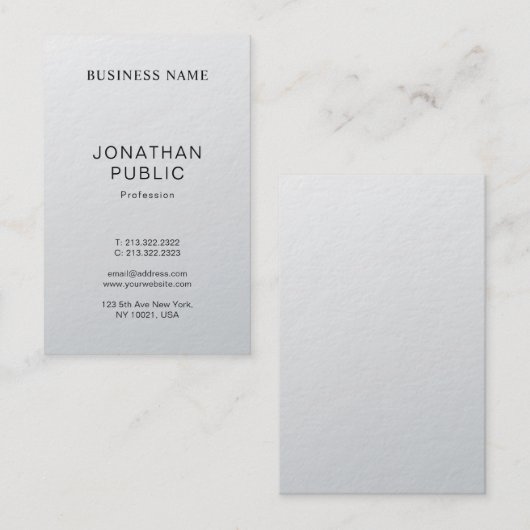 Modern elegant, zilver design vlakbij rendy visitekaartje (Voorkant / Achterkant)