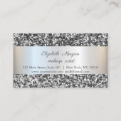 Modern Elegant, zilver Glitter Striped Loyalty Kaa (Achterkant)