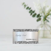 Modern Elegant, zilver Glitter Striped Loyalty Kaa (Staand voorkant)