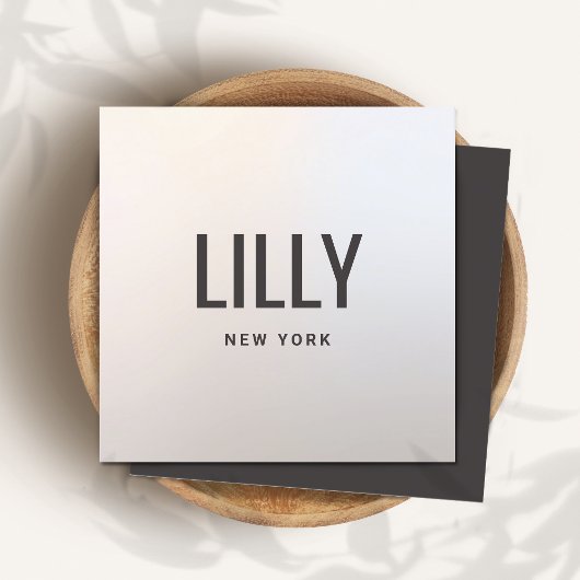 Modern Elegant Zilver Grijs Vierkante Visitekaartje