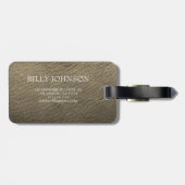 Modern Elegant Zilver Metallic monogrammed Naam L Bagagelabel (Achterkant horizontaal)