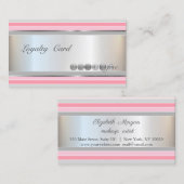 Modern Elegant, zilver, Striped Loyalty Kaart (Voorkant / Achterkant)