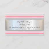 Modern Elegant, zilver, Striped Loyalty Kaart (Achterkant)