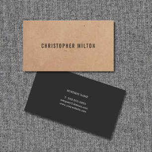 Modern elegant zwart-bedrukt kraftpapier visitekaartje