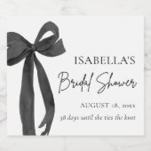 Modern Elegant Zwart Bow Ribbon Vrijgezellenfeest Sparkling Wijnetiket (Enkel label)