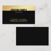 Modern Elegant Zwart en Goud Creatieve Sjabloon Visitekaartje (Voorkant / Achterkant)
