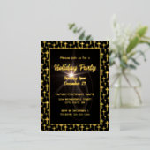 Modern Elegant Zwart en Goud Kruist Script Font Folie Uitnodiging Briefkaart (Staand Voorkant)